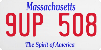MA license plate 9UP508