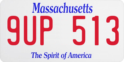 MA license plate 9UP513