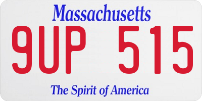 MA license plate 9UP515