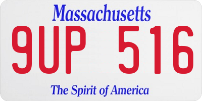 MA license plate 9UP516