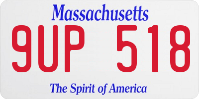 MA license plate 9UP518