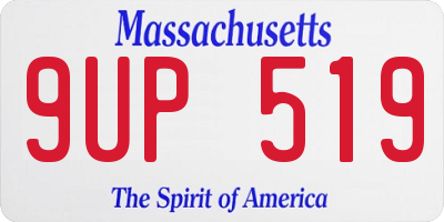 MA license plate 9UP519
