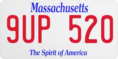 MA license plate 9UP520