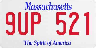MA license plate 9UP521