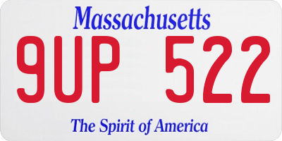 MA license plate 9UP522