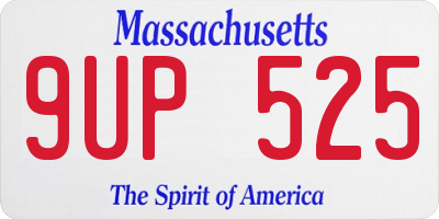 MA license plate 9UP525