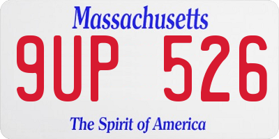 MA license plate 9UP526