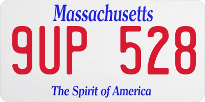 MA license plate 9UP528