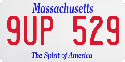 MA license plate 9UP529