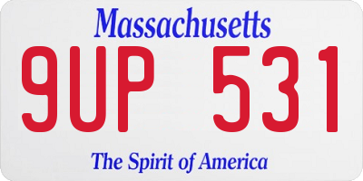 MA license plate 9UP531