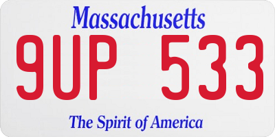 MA license plate 9UP533