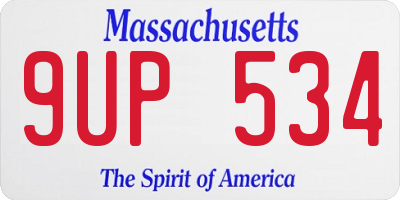 MA license plate 9UP534