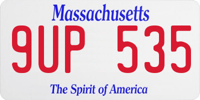 MA license plate 9UP535