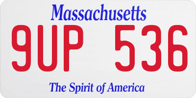 MA license plate 9UP536