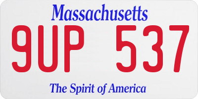 MA license plate 9UP537