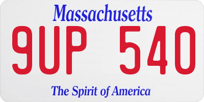 MA license plate 9UP540