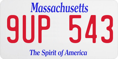 MA license plate 9UP543