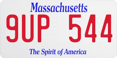 MA license plate 9UP544