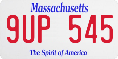 MA license plate 9UP545