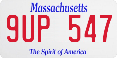 MA license plate 9UP547