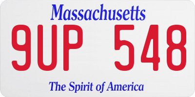 MA license plate 9UP548