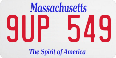 MA license plate 9UP549