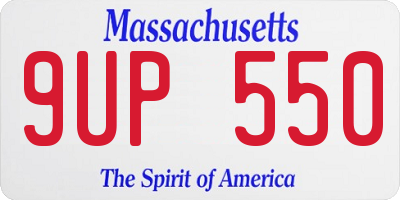 MA license plate 9UP550