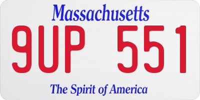 MA license plate 9UP551
