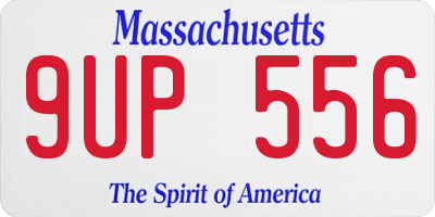 MA license plate 9UP556
