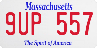MA license plate 9UP557