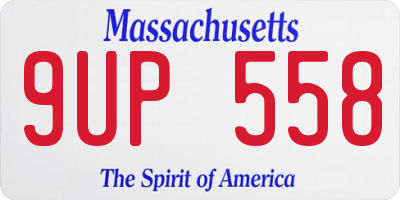 MA license plate 9UP558