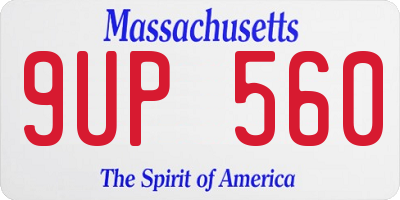 MA license plate 9UP560