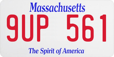 MA license plate 9UP561