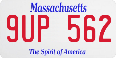 MA license plate 9UP562