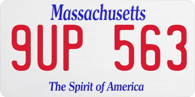 MA license plate 9UP563