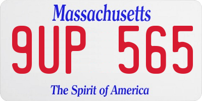 MA license plate 9UP565