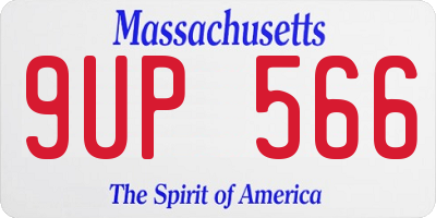 MA license plate 9UP566