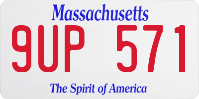 MA license plate 9UP571