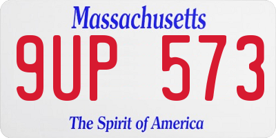 MA license plate 9UP573