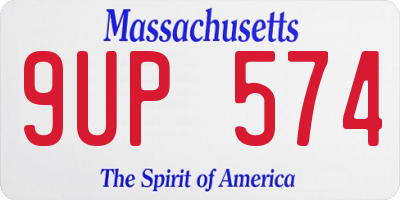 MA license plate 9UP574