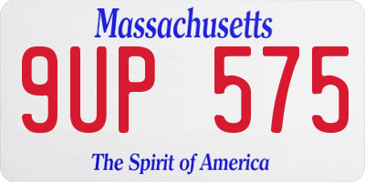 MA license plate 9UP575