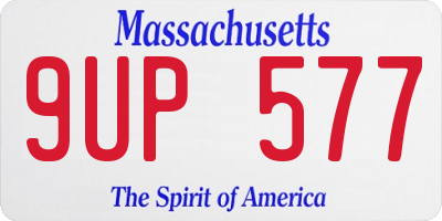 MA license plate 9UP577