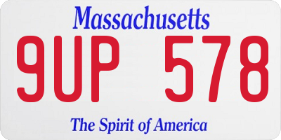 MA license plate 9UP578