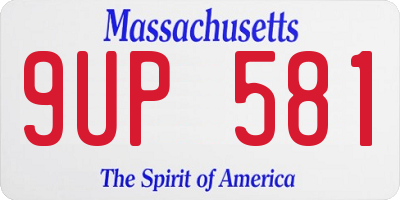 MA license plate 9UP581