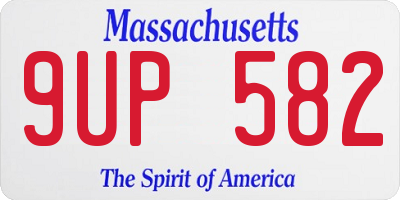 MA license plate 9UP582