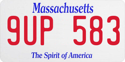 MA license plate 9UP583