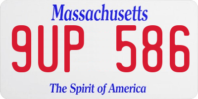 MA license plate 9UP586