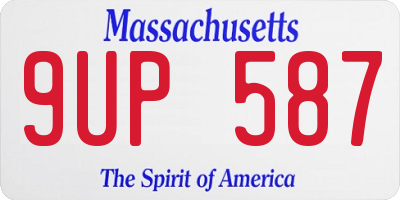 MA license plate 9UP587