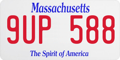 MA license plate 9UP588