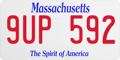 MA license plate 9UP592
